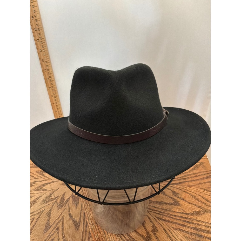 Western Women Scala Outback Wool Felt Fedora Hat Small Black